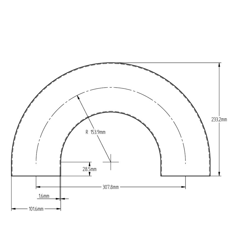 101.6 x 1.6 180° Uni AS1528.3