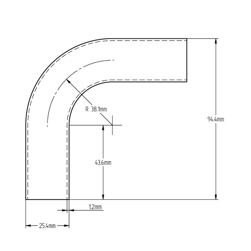 25.4 x 1.2 90° Long Leg