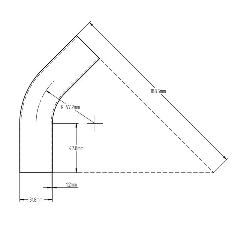 31.8 x 1.2 45° Long Leg